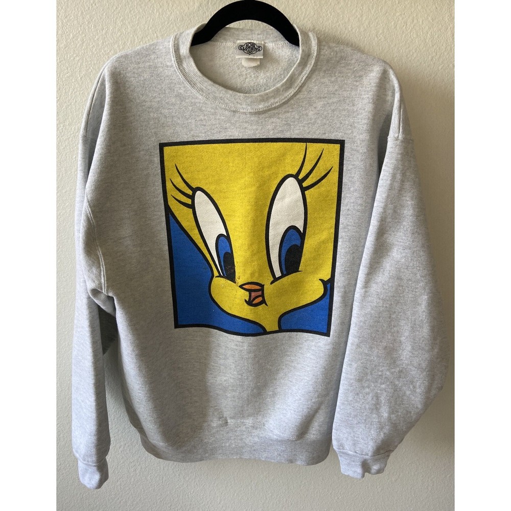 Vintage 1991 ACME Clothing Co Tweety Bird Looney Tunes Large Crewneck Sweatshirt